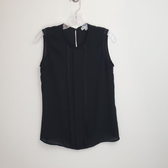 Reiss Barley sleeveless black chiffon blouse - Picture 1 of 12
